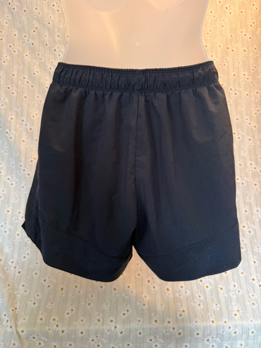 Nike Black Women's Athletic Shorts with White Swoosh - Picture 2 of 3
